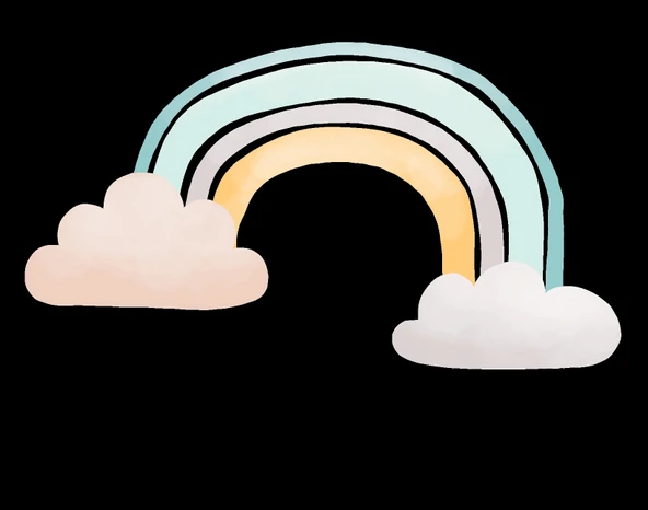 Yıldız Yağmurlu Gökkuşağı ve Bulutlar ürün görseli 1