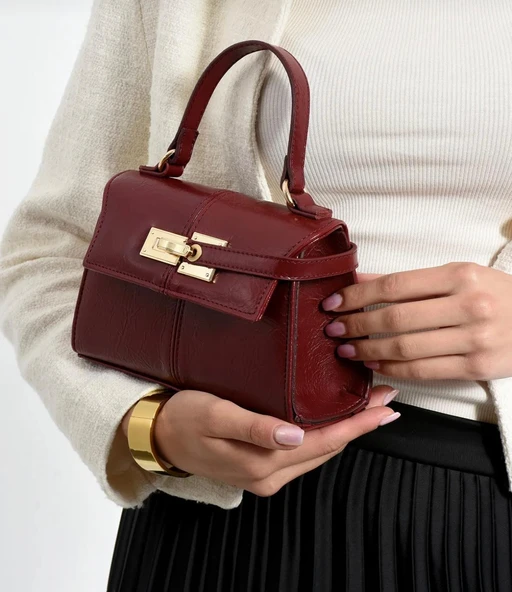 Lisbond Elegance Anastasia Model Bordo Kadın El Ve Omuz Çantası - 2