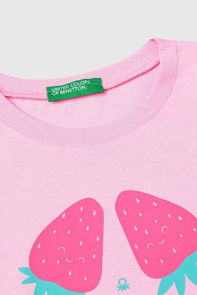United Colors of Benetton Kız Çocuk Tshirt A.Pembe 3JERG10J3 - 3