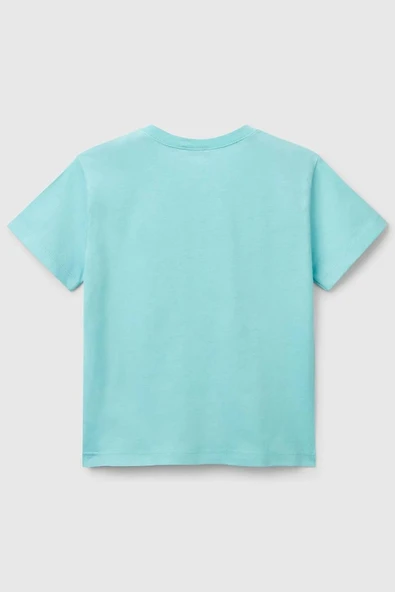 United Colors of Benetton Erkek Çocuk T shirt Turkuaz 3I1XG10HT - 2