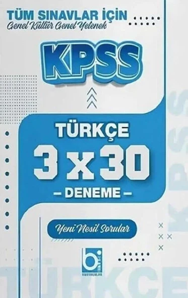 KPSS Türkçe 3x30 Deneme Bigelio Yayıncılık