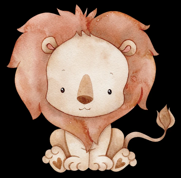 Sevimli Aslan Duvar Stickerı ürün görseli 1