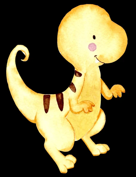 Sarı Dinozor Duvar Stickerı ürün görseli 1