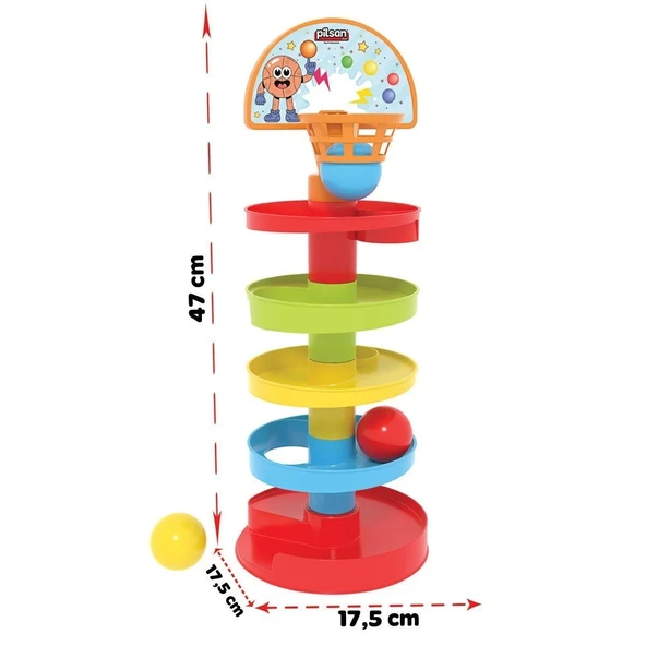 03 653 Basketli Çıngıraklı Top Oyunu -Pilsan Oyuncak - 3