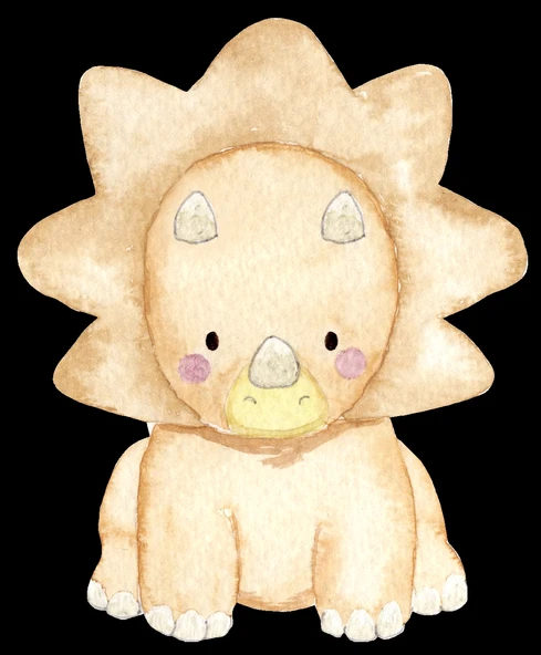 Sevimli Triceratops Duvar Stickerı ürün görseli 1