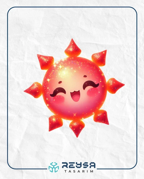 Mor-Turuncu Işıltılı Güneş Duvar Stickerı ürün görseli 1