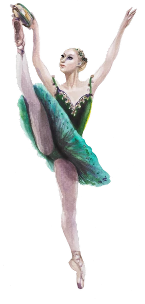 Yeşil Elbiseli Balerin Duvar Stickerı ürün görseli 1