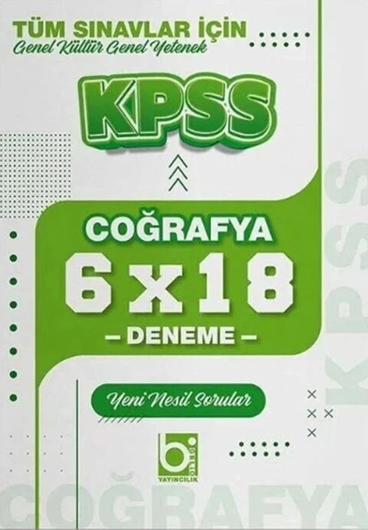 KPSS Coğrafya 6x18 Deneme Bigelio Yayıncılık