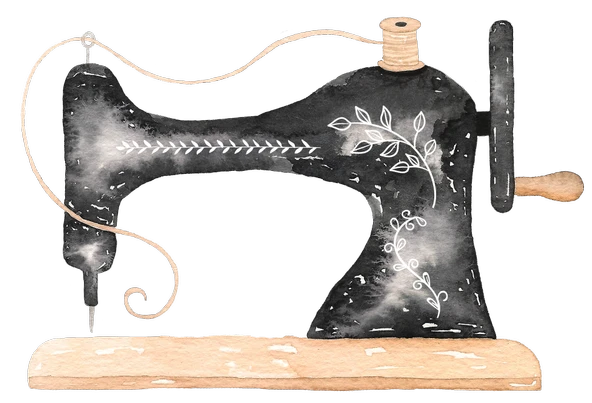 Desenli Dikiş Makinesi Duvar Stickerı ürün görseli 1