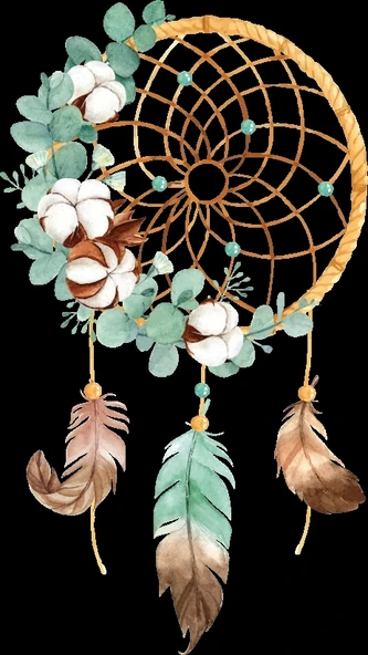 Pamuk Çiçekli Düş Kapanı Duvar Stickerı ürün görseli 1