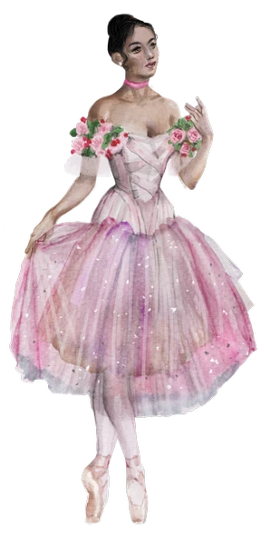 Pembe Elbiseli Balerin Duvar Stickerı ürün görseli 1