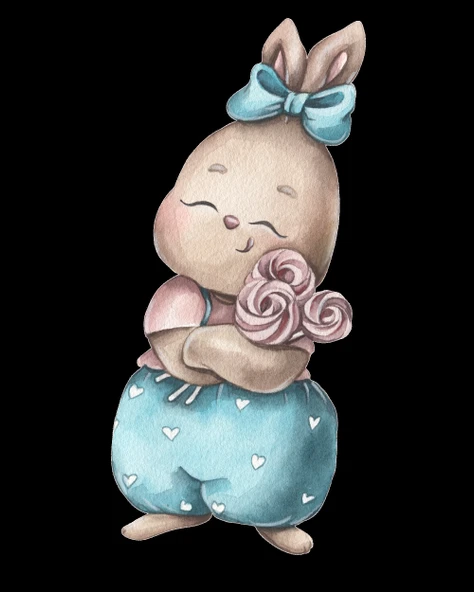 Kalpli Tavşan Duvar Stickerı ürün görseli 1