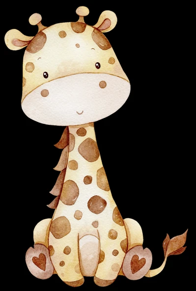 Oturan Zürafa Duvar Stickerı ürün görseli 1