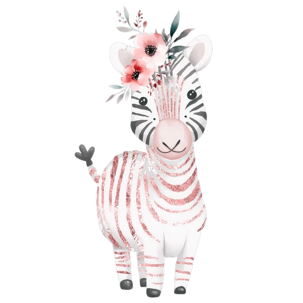 Pembe Zebra Duvar Stickerı ürün görseli 1