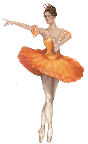 Turuncu Elbiseli Balerin Duvar Stickerı ürün görseli 1