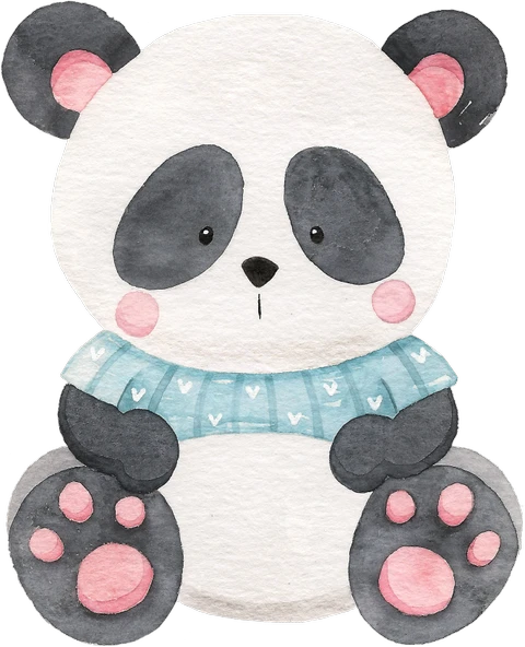 Mavi Kazaklı Panda Duvar Stickerı ürün görseli 1