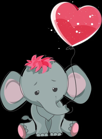 Balonlu Fil Yavrusu Duvar Stickerı ürün görseli 1