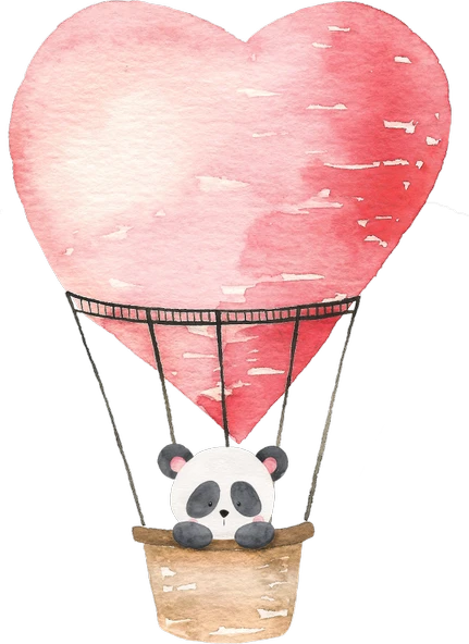 Balon Sepetinde Panda Duvar Stickerı ürün görseli 1