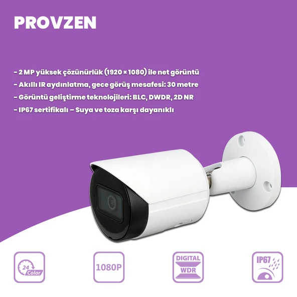 PROVZEN DAHUA 7 KAMERALI İP KAMERA SETİ 1440P GECE GÖRÜŞLÜ - 2