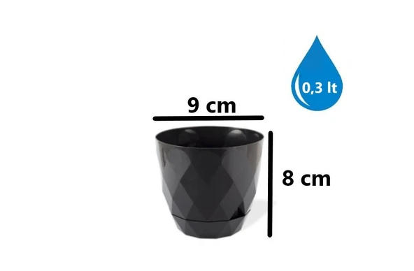 Omnipazar KRS-450 Yakamoz Tabaklı Plastik Saksı Takımı 0.3 Litre No 0 - 2