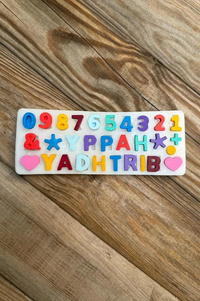 Happy Birthday ve Rakam Silikon Mum Kalıbı - Resim 5