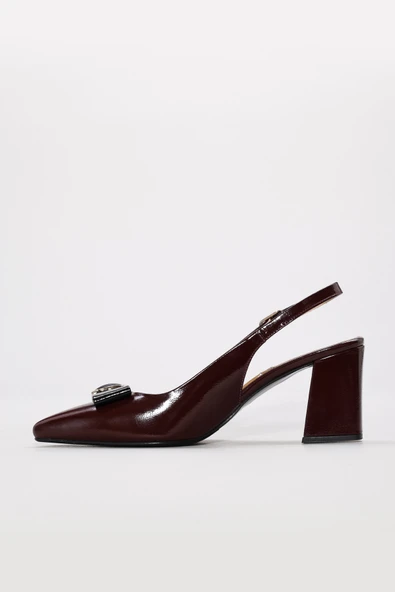 Hakiki Deri  Kadın İnce Topuk Ayakkabı 215ZA2977 - Resim 3