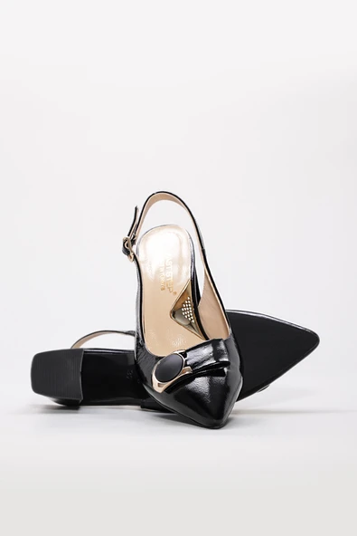 Hakiki Deri  Kadın İnce Topuk Ayakkabı 215ZA2977 - Resim 9