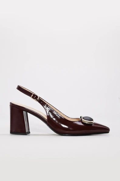 Hakiki Deri  Kadın İnce Topuk Ayakkabı 215ZA2977 - Resim 2