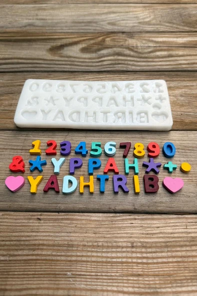 Happy Birthday ve Rakam Silikon Mum Kalıbı - Resim 3