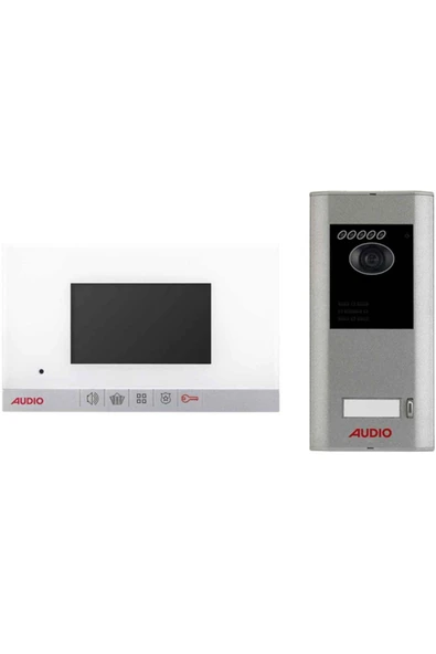 AUDİO  Audio Bus Plus 7 Inç Mekanik Butonlu Handsfree Görüntülü Villaset Beyaz Kasa 001461a