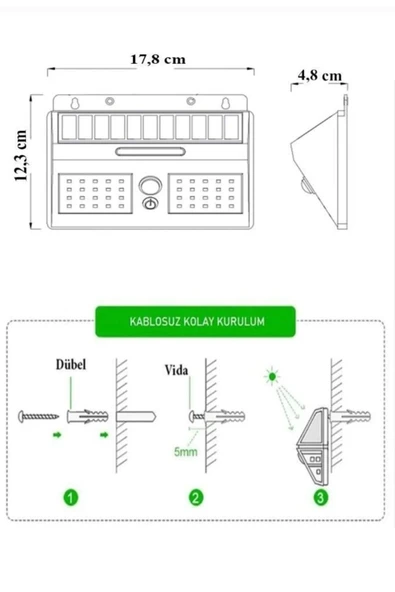 Philips  Solar Duvar Apliği Bws010 Led300/765 3w-30w 6500k Ip65 - 4