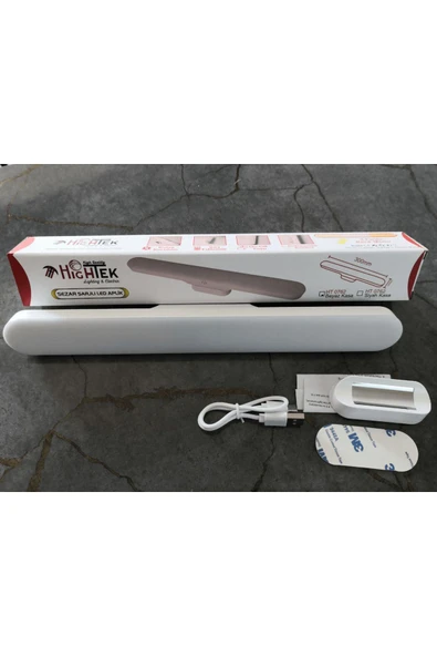 Hightek  Dokunmatik Led Usb Şarjlı Aplik Kablosuz Mıknatıslı Lamba 3 Farklı Işık Rengi - 5
