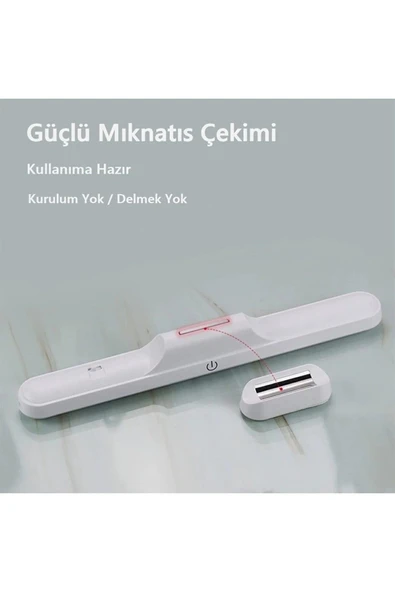 HIGHTECH  Mıknatıslı Şarjlı Led Işık Micro Usb Şarjlı Kablosuz Led Lamba 3 Farklı Işık Led Aplik - 3