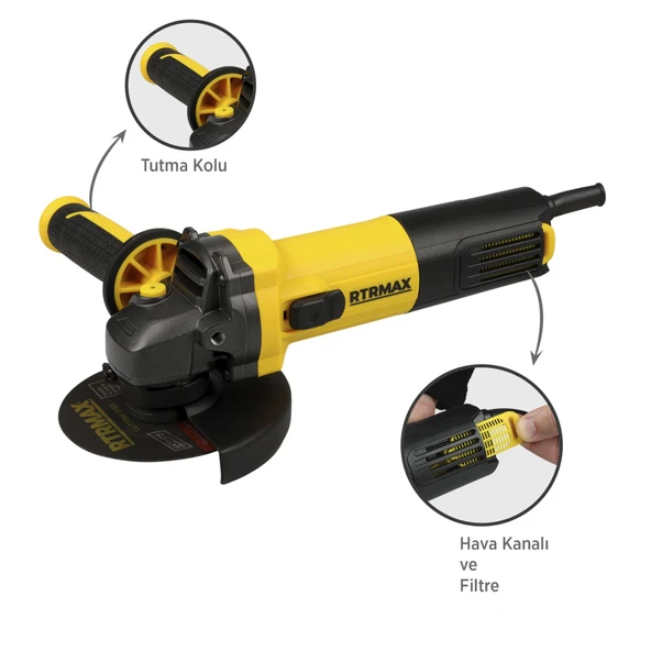 RTM102 Avuç Taşlama Makinası 115 mm 750 W - 4