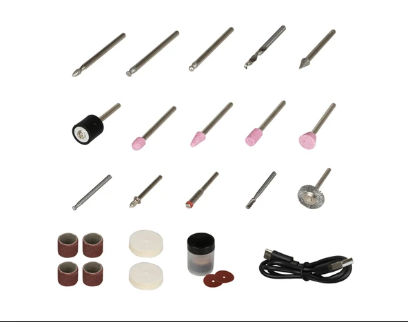 RTM1310 Şarjlı Mini Taşlama Gravür Seti 3.2 mm 2Ah 3.6 V Lion - 42 Parça - 5