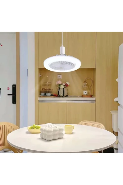 Mioled  Pervaneli Led Lamba Kumandalı 3 Farklı Işık Rengi Serinle Ve Aydınlan - 3