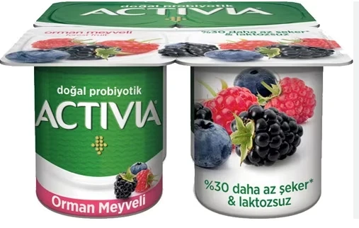 Activia Doğal Orman Meyveli Probiyotik Yoğurt 4x110 gr