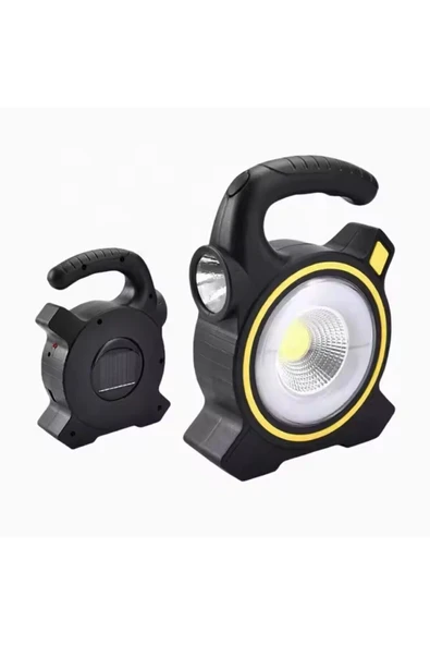 Hightek  HİGHTEK solar LED EL FENERİ Güneş Enerjili ŞARJ edilebilir Kamp Lambası IŞILDAK taşınabiir POWERBANK - 6