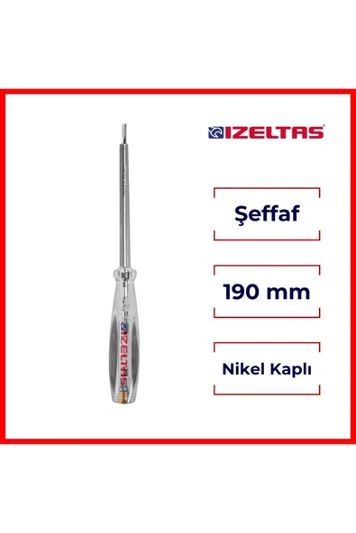 İzeltaş İzeltaş Kontrol Kalemi, 190 Mm, Elektrik Akımı Testi,güvenli Ve Hassas - 2