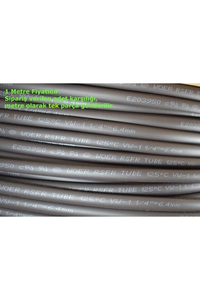 Adam 1 Metre 6,4mm Siyah Isı İle Daralan Makaron Kablo Izolasyon - 3