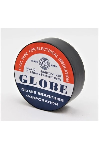 Globe Pvc Elektrik Izolasyon Bant Orijinal Marka "0.13x19x10yards" (SİYAH) (10'LU PAKET) - 4