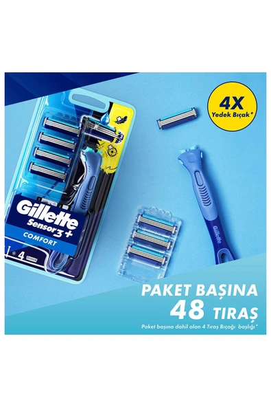 Gillette Sensor 3 Comfort Makine + 4 Yedek - 5