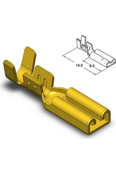 ZEMBİL 100 Adet SF1/2D (Mini) İzolesiz Dişi Fiş Terminal Soket Kablo Ucu - 2