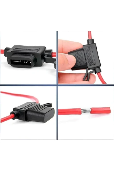 Üstün Muhafazalı Mini Bıçak Sigorta Yuvası Kutusu Kablolu Kapaklı Su Geçirmez - 2
