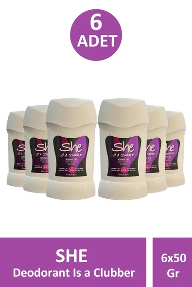 She Clubber Deodrant Stick For Women 50 gr 6 Adet