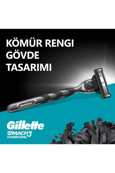 Gillette Mach 3 Charcoal Tıraş Makinesi + 2 Yedek Tıraş Bıçağı - 8