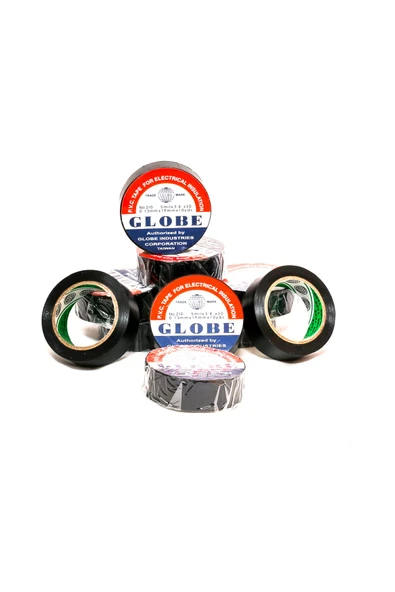 Globe Pvc Elektrik Izolasyon Bant Orijinal Marka "0.13x19x10yards" (SİYAH) (10'LU PAKET) - 2