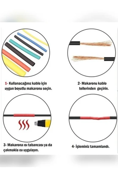 WOER Isıyla Daralan Makaron Kablo Seti - 12 Çeşit 50'şer Cm - 5