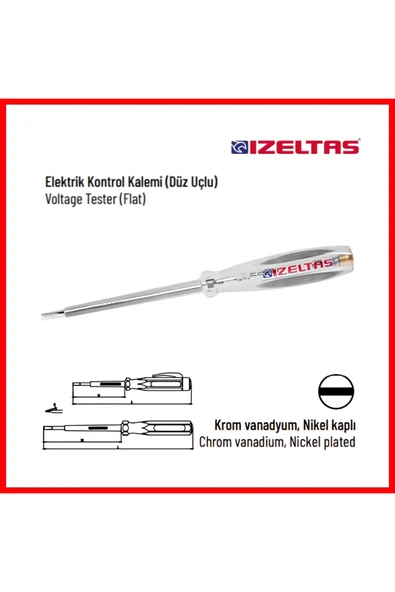 İzeltaş İzeltaş Kontrol Kalemi, 190 Mm, Elektrik Akımı Testi,güvenli Ve Hassas - 4