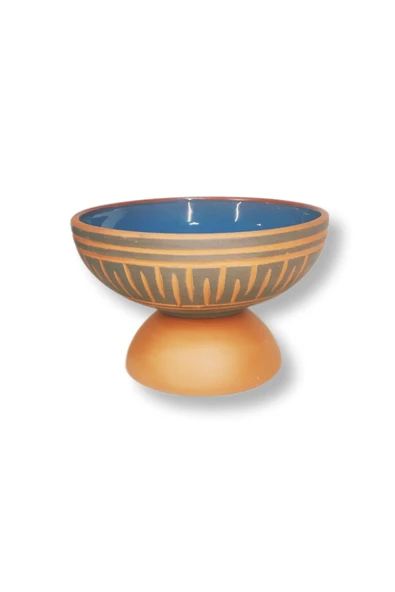 DESENLİ YUVARLAK AYAKLI KASE